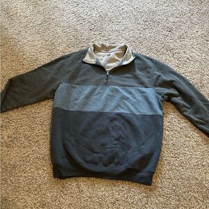 Russell Athletic Men's Black and Gray Zip-Up Sweater